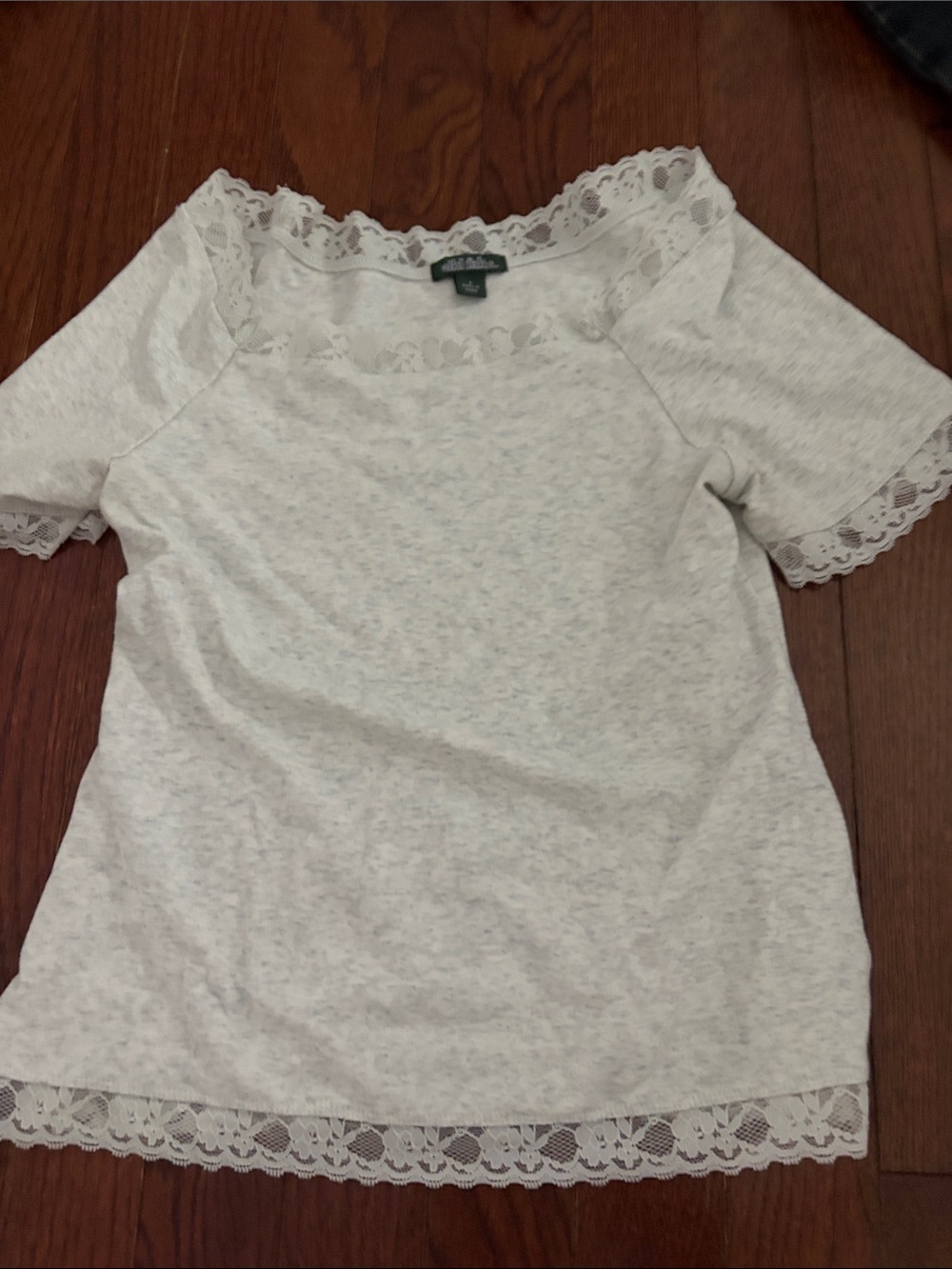 Target White Lace Trim Short Sleeve Tee
